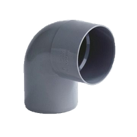 PVC Korte bocht 40mm lijmmof/ spie 90° grijs - CVketel.nl